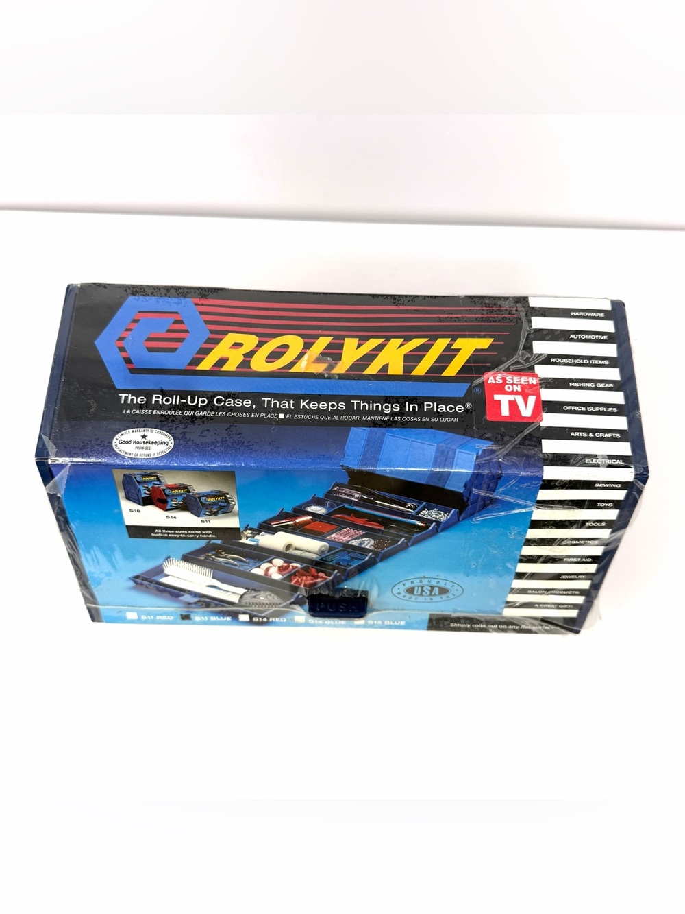 Rolykit S-11 Roll Up Storage Organizer Jewelry Tackle Box Blue Craft Sewing NEW